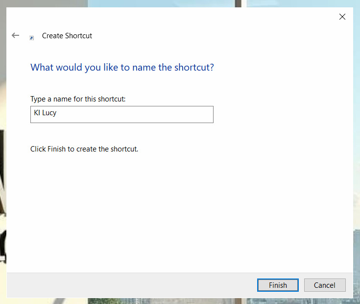 Verknüpfung benennen
