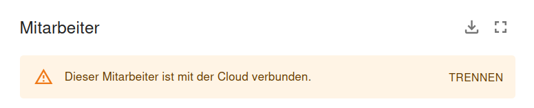 Markierung des Wolken-Symbols in den Mitarbeitereinstellungen