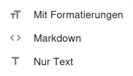 Kopieren Formatoptionen